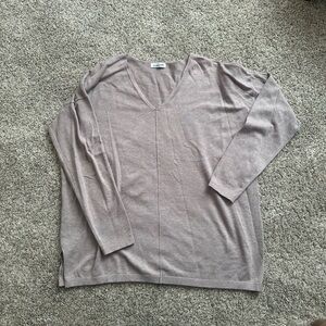 V-Neck Women's Sweater - Taupe